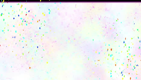 animación de confeti multicolor cayendo y fuegos artificiales explotando en negro