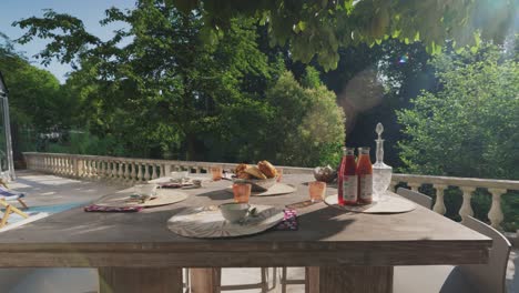 delicious healthy breakfast served on table outdoors