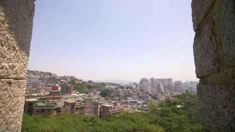 seoul seen through city wall