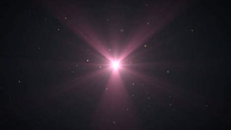 volar pequeñas partículas de oro y rayos en fondo oscuro