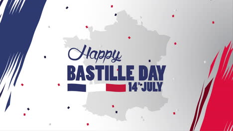 happy bastille day celebration with france flag and map