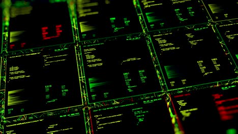 più schermi di computer con codice e dati