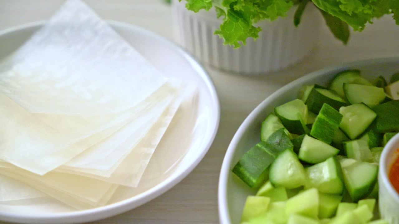 Vietnamese pork  meatball with vegetables wraps (Nam-Neaung or Nham Due) - vietnamese traditional food culture