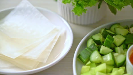 Vietnamese pork  meatball with vegetables wraps (Nam-Neaung or Nham Due) - vietnamese traditional food culture