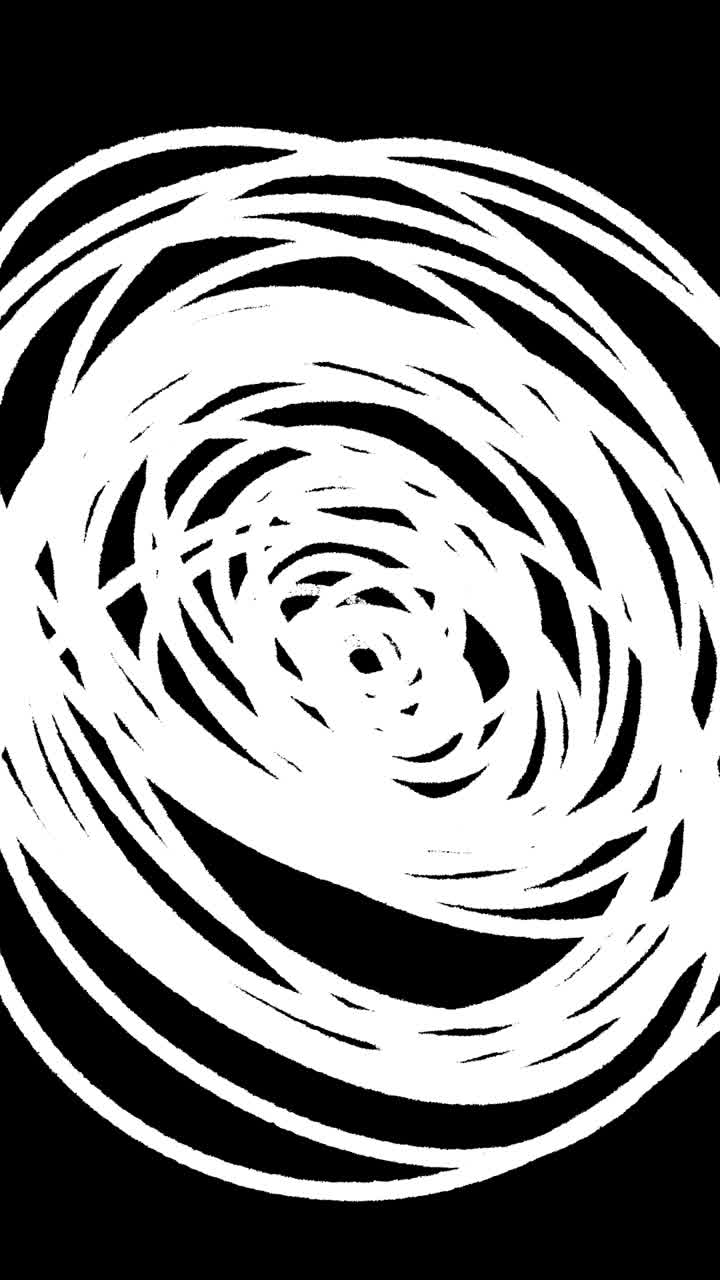 Animazione Astratta di Linee Bianche Scarabocchiate su Sfondo Nero
