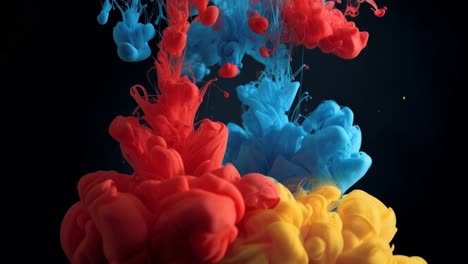 explosión de tinta colorida en el agua