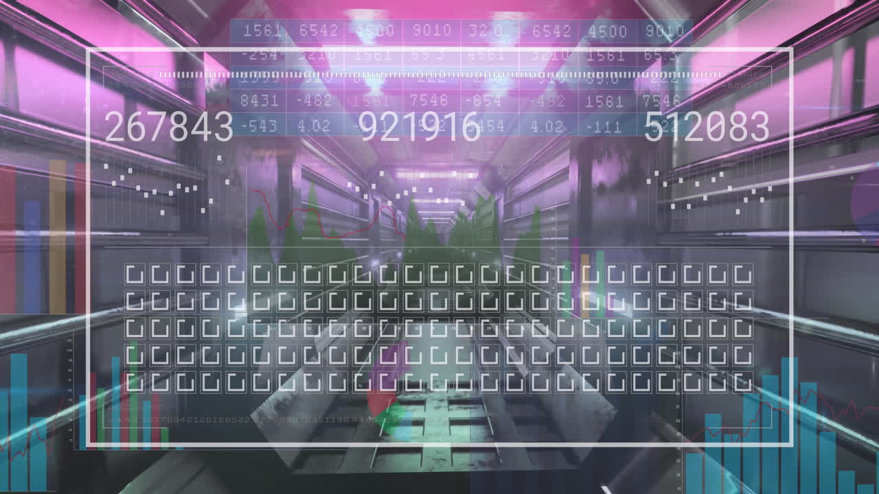 Animation of data processing over tunnel