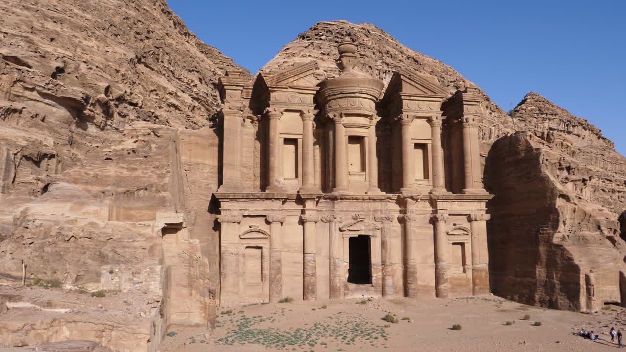 Ad Deir the Monastery famous travel destinations temple stone carved in Petra archaeological site old Jordanian city