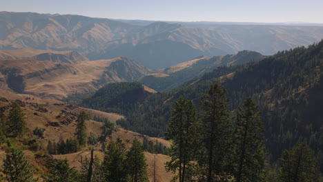 landscape aerial above hells canyon, north americas deepest river gorge