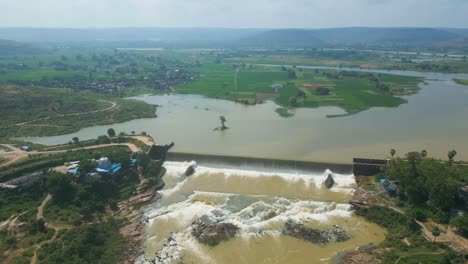 waterfall rajdari devdari and latif shah dam aerial view