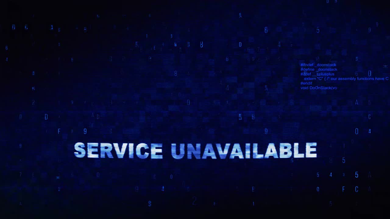 Service Unavailable Error Message