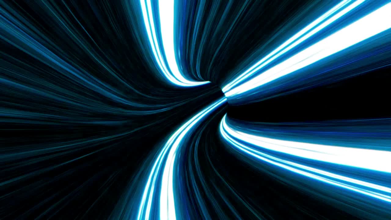 Animation colorful speed lines effect isolate on black background.