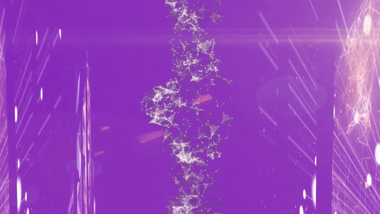 animación de la red de conexiones sobre la cadena de adn