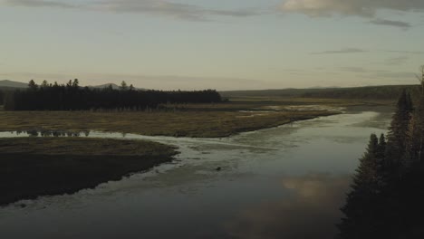 dusk over shirley bog aerial view within wilderness