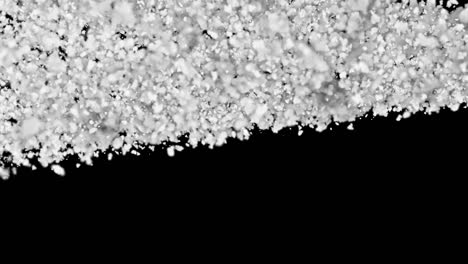 abstract animations white cotton transition half screen moving from right to left , motion graphics on black background.