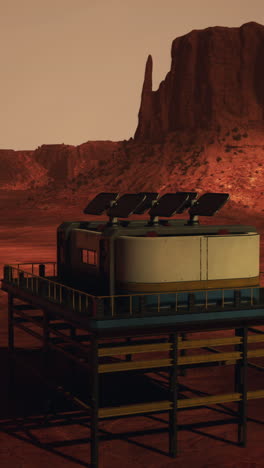 puesto avanzado futurista en un planeta rojo