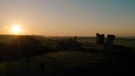 hadleigh castle morning sunrise rising shot with human