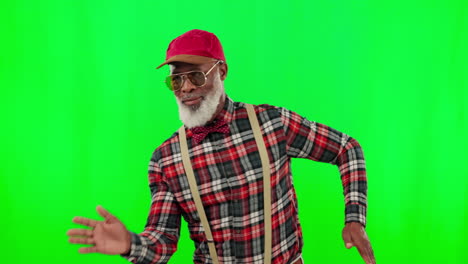 Dance,-music-and-a-mature-black-man-on-a-green