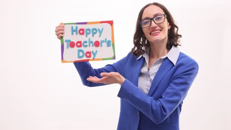 happy teacher's day celebration by a woman