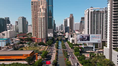 aerial view of bangkok downtown skyline, thailand