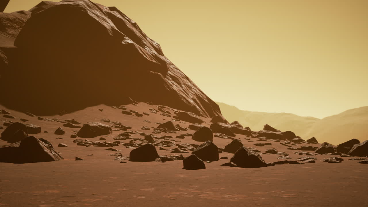 Pianeta rosso con paesaggio arido