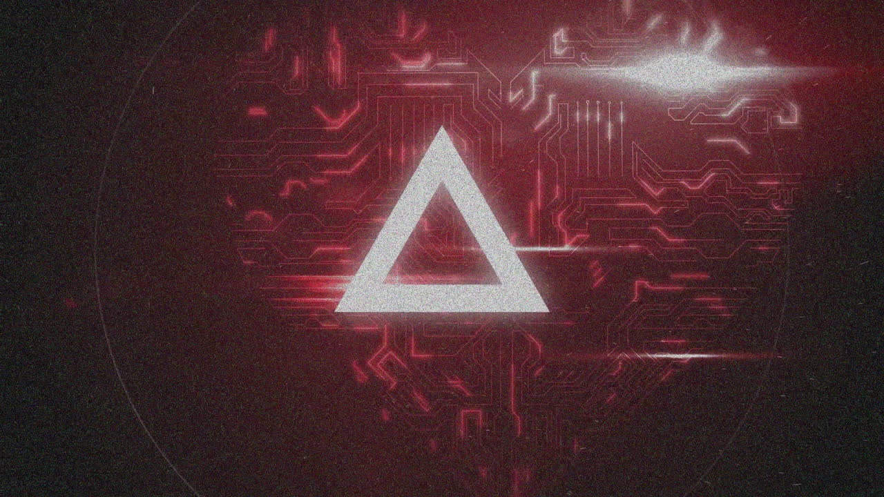 animación de formas blancas sobre un corazón con una placa de circuitos de computadora sobre un fondo negro