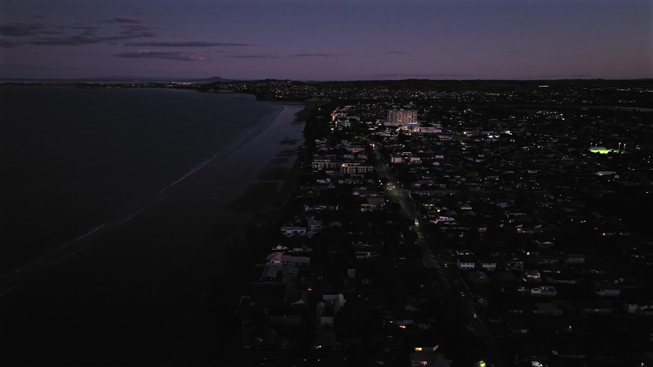 Orewa Sunset Night Aerial 1
