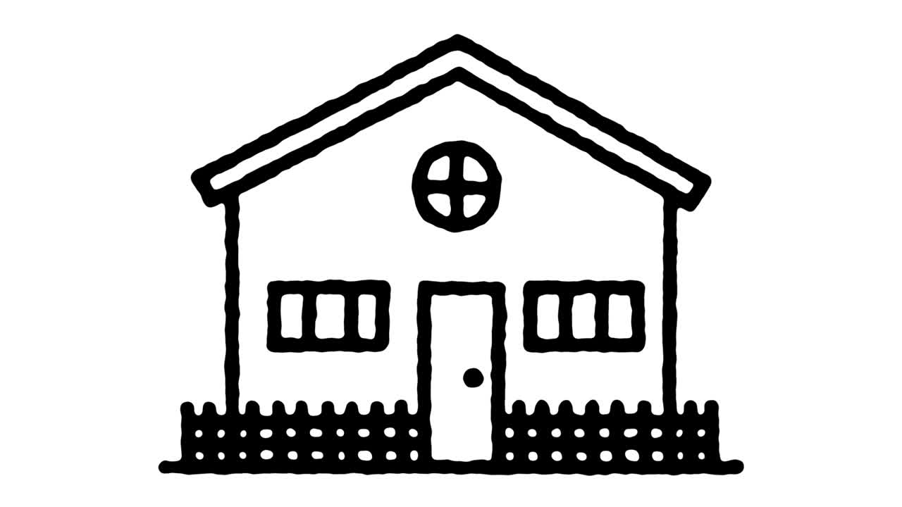 유치원 드 드로우 라인 아이콘 애니메이션