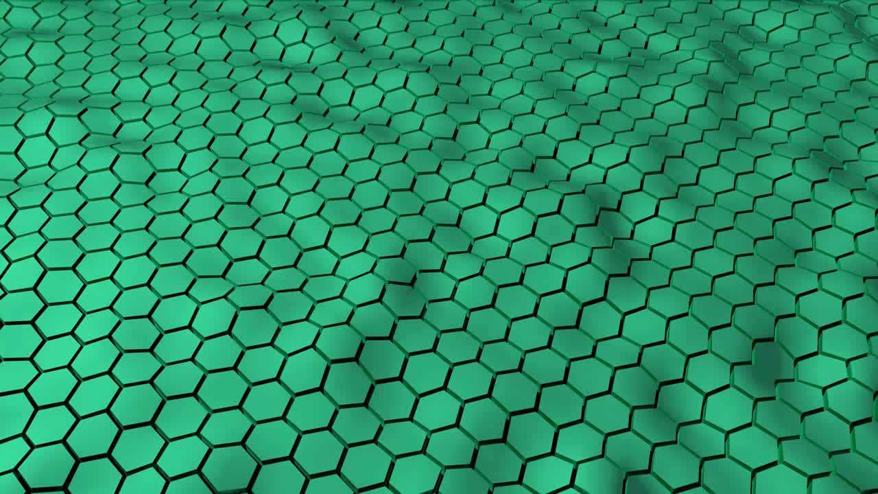 patrones de geometría hexagonal brillantes abstractos con polígono de seis lados y con movimiento ondulado suave. fondo de moda abstracto para negocios y tecnología, 4k de alta calidad, animación 3d, renderizado 3d.