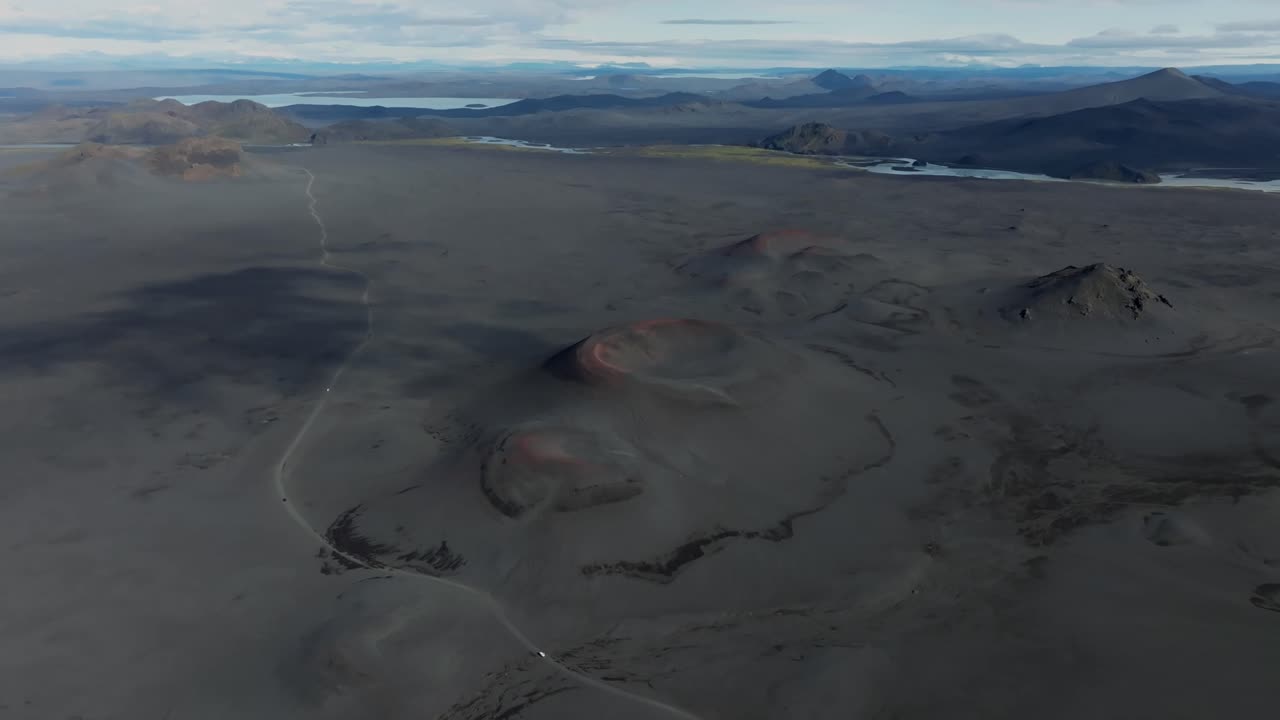 Aerial drone view of the landscape of Iceland