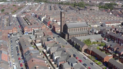 drone shot orbiting wavertree housing estate 01