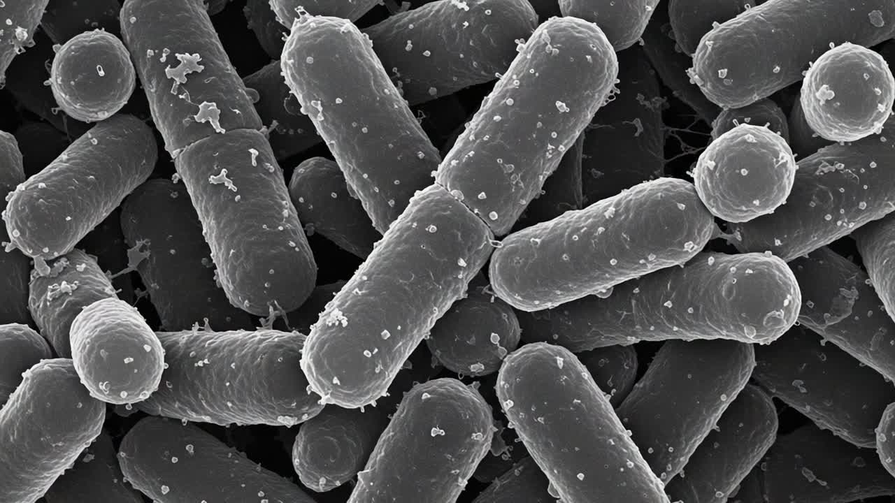 Microscopic Visualizations of Bacterial Structures: Examining Cellular Morphology and Arrangement in an Electron Micrograph Context