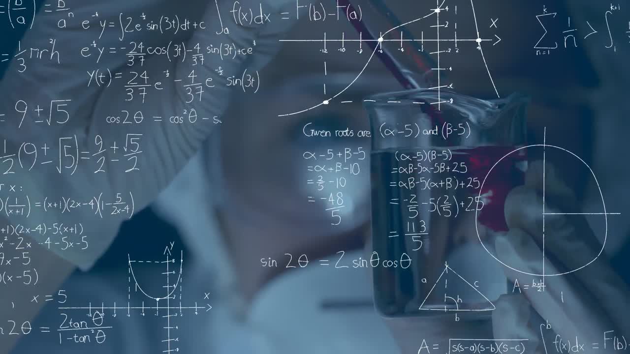 과학자 가 컵 에 화학 물질 을  ⁇ 는 것