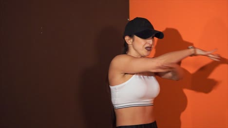 energetic dancer posing in studio