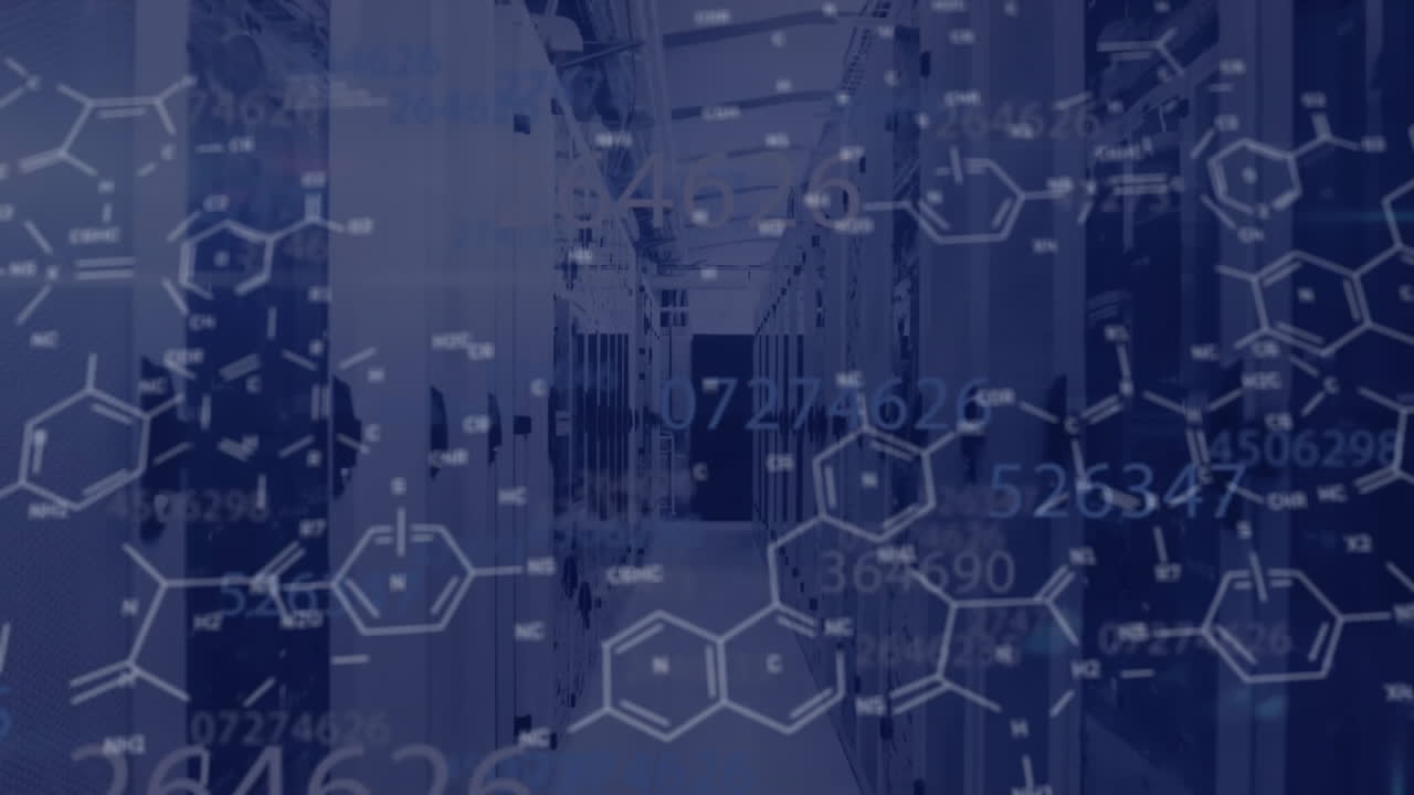 コンピュータ サーバーによる科学データ処理のアニメーション