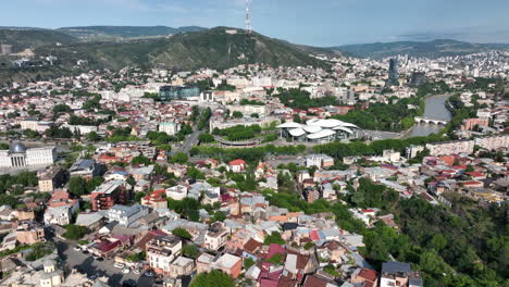 aerial view of tbilisi, georgia