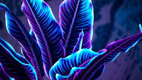 vibrant neon botanical art
