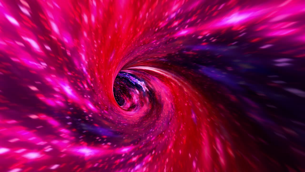 abstracto púrpura oscuro rojo túnel de deformación del hiperespacio a través del tiempo y el espacio animación. 4k 3d bucle de ciencia ficción viaje interestelar a través de agujero de gusano en el túnel de vórtice hiperespacial. velocidad de teletransportación abstracta