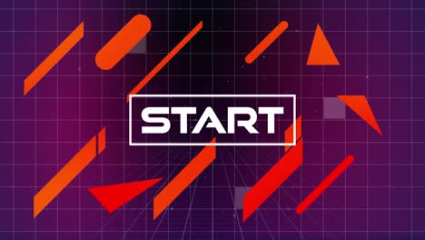 animation of start and orange shapes in purple space