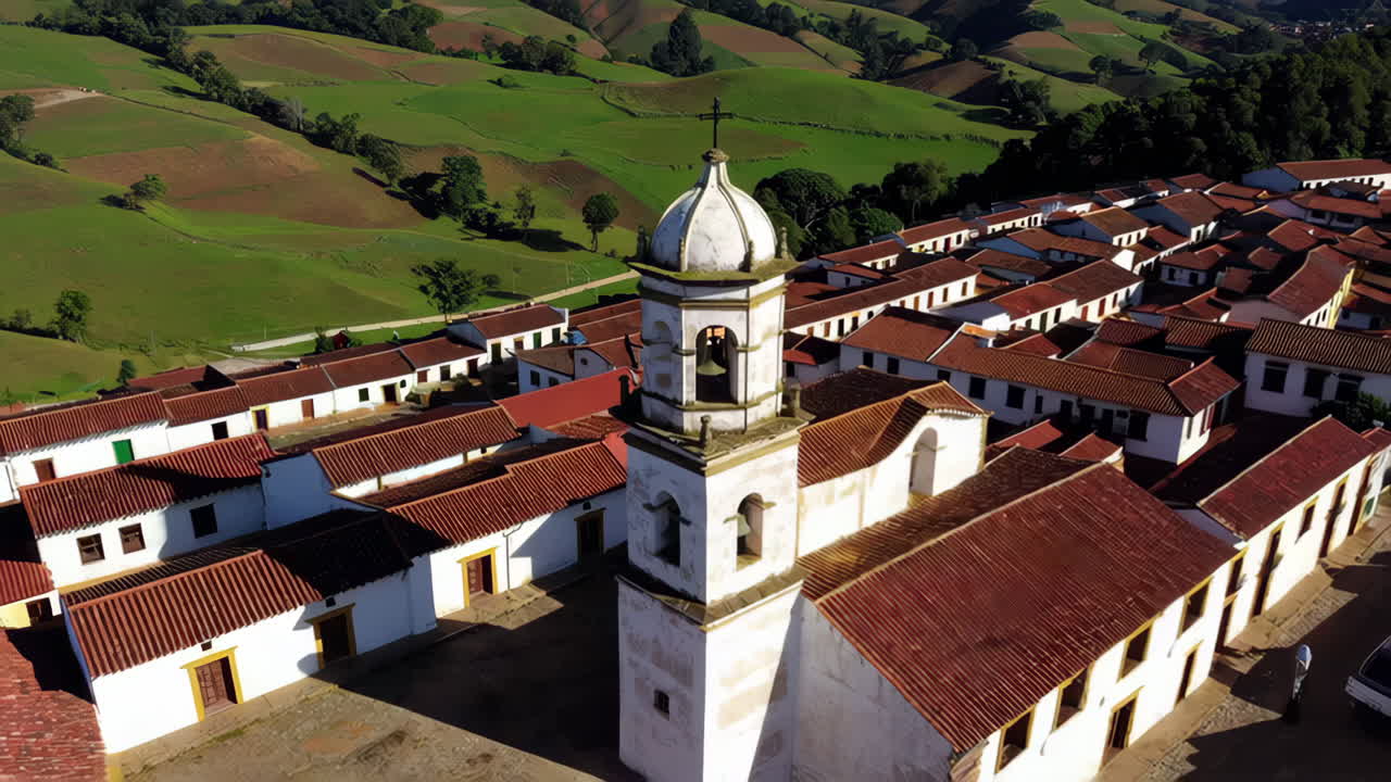 Historic Church Bell Tower in a Rural Landscape