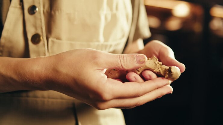 Woman Working with Clay
