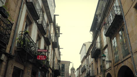 Wide-Shot-of-Traditional-European-Street-in-a-Gloomy-Day