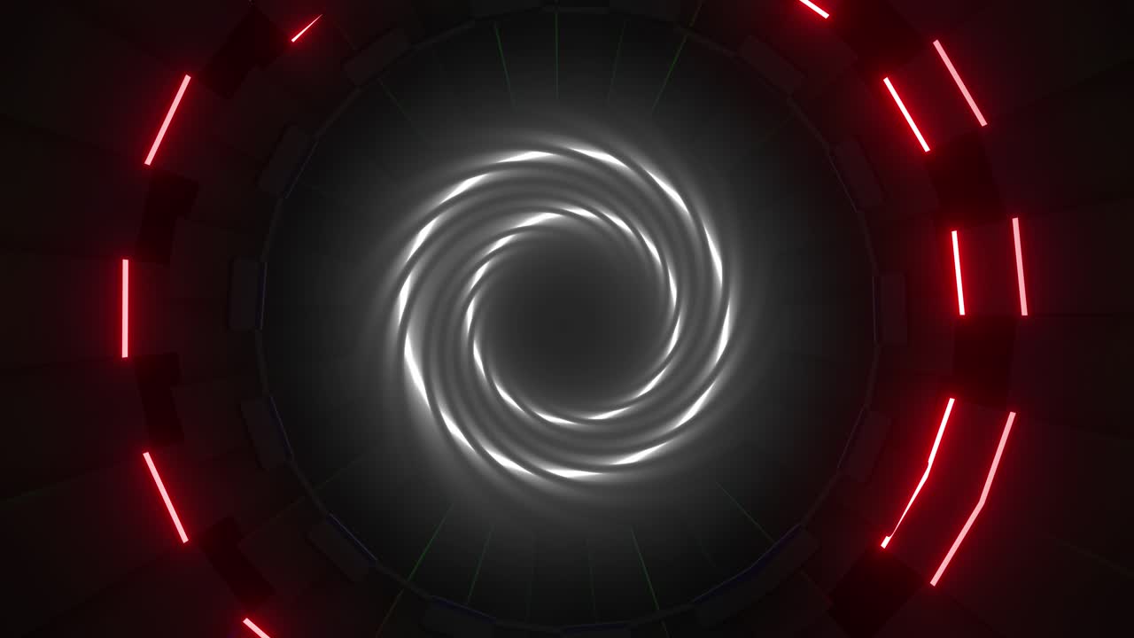 Abstract Futuristic Tunnel with Neon Lights