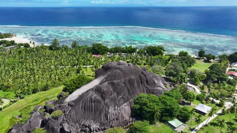 giant union rock at la digue island in victoria seychelles