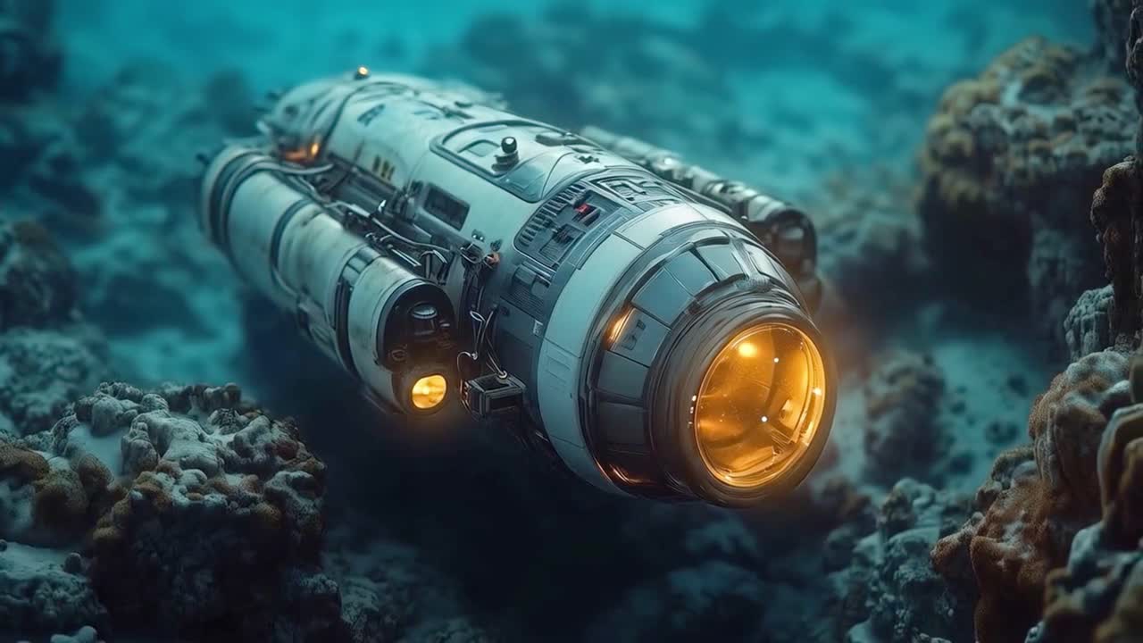 Underwater Spaceship Exploration