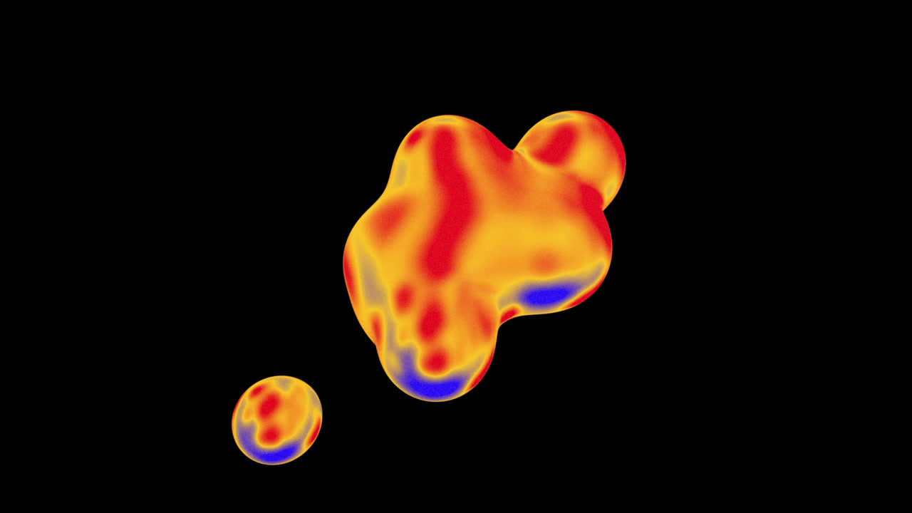 Abstract Colorful Liquid Shape Morphing on Black Background