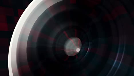 abstract 3d pattern of circles with the effect of wave ripple displacement animation. 4k dark red blue digital surface rings wave motion for business presentation, technology seamless loop background.