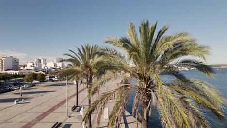 promenade at portimao in algarve, portugal. aerial view