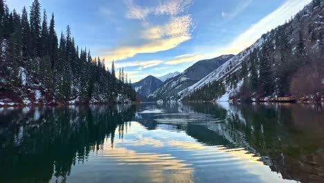 beautiful alpine lake in the mountains