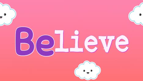 animation of word believe moving 4k